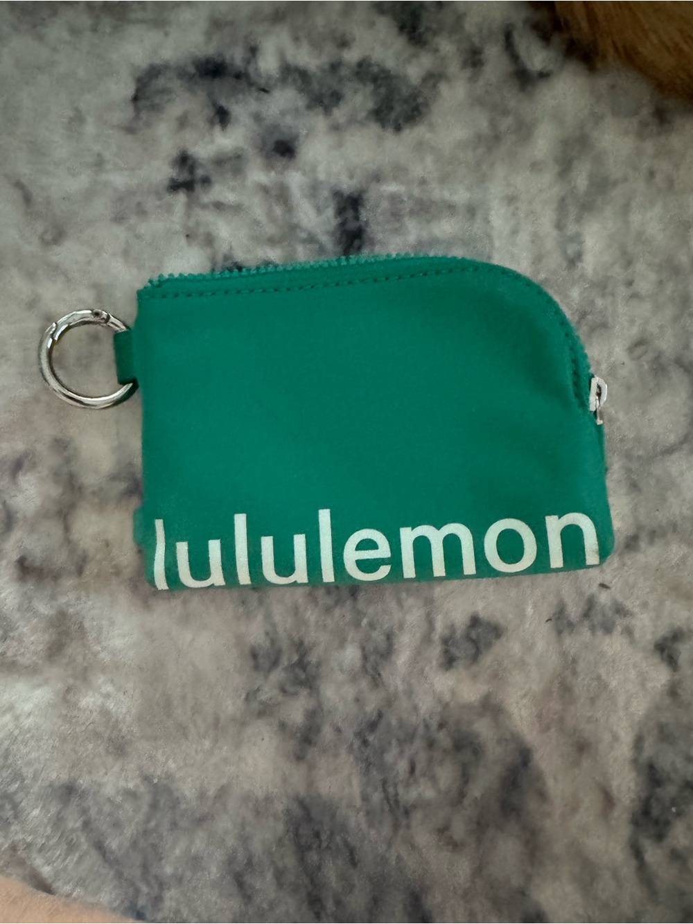 lululemon Teal Zip Coin Pouch with Key Ring